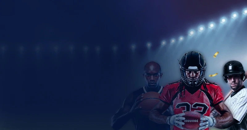 Athletes and stadium lights